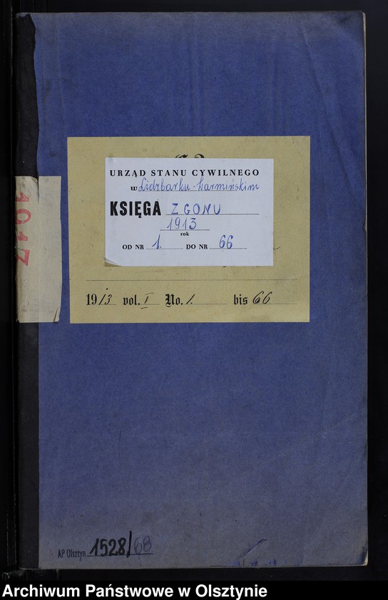 image.from.unit.number "Sterbe -Neben-Register Nr 1-66"