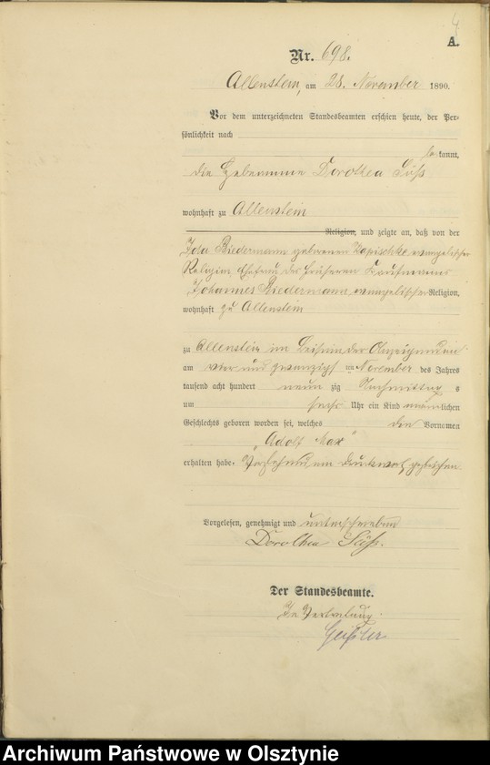 image.from.unit.number "Geburts-Haupt-Register Tom III,Nr 696 - 775"