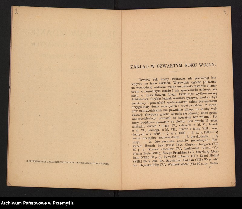 image.from.unit.number "II Sprawozdanie Dyrekcji C.k. Gimnazjum w Kamionce Strumiłowej za rok szkolny 1917/18"