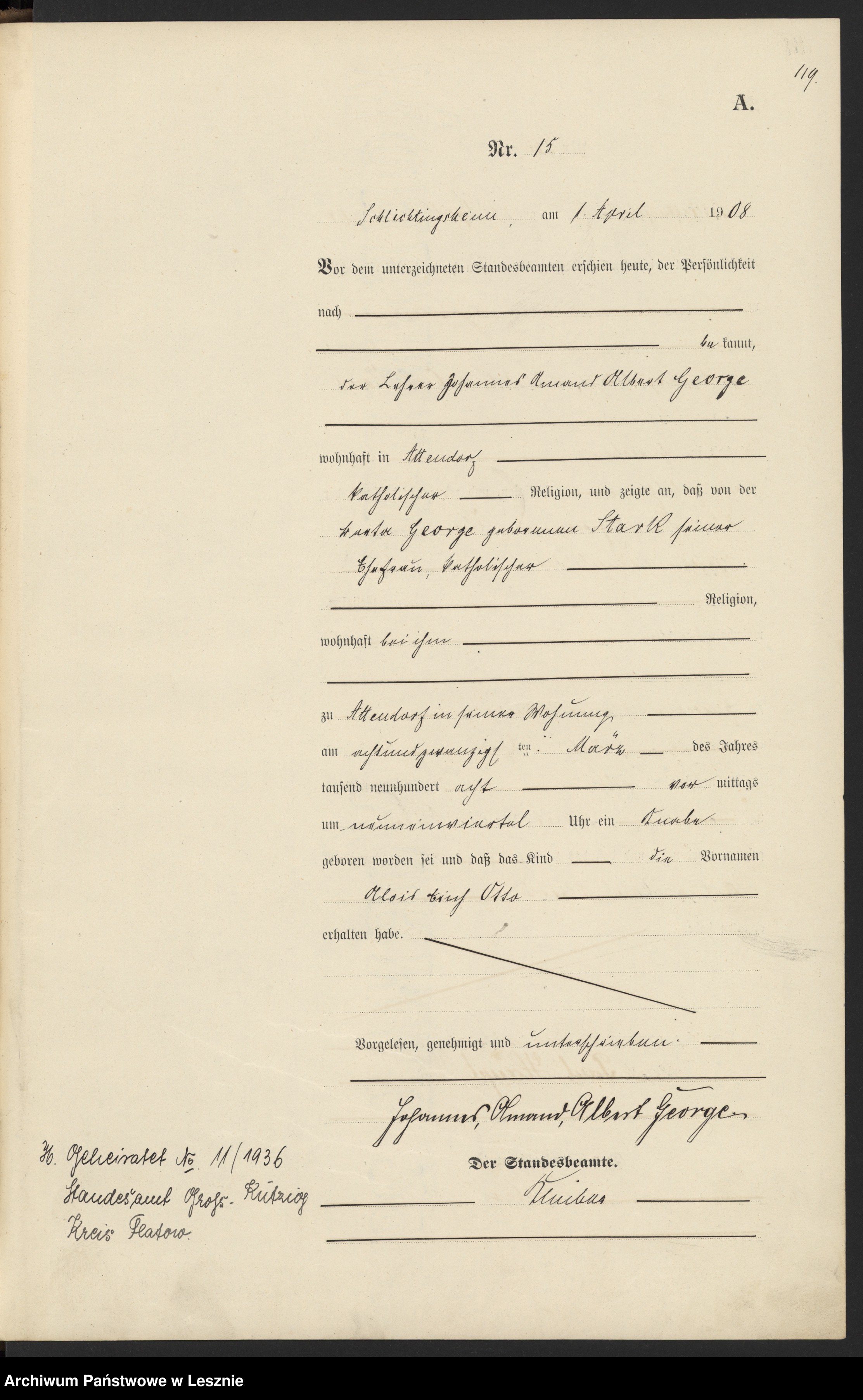 Skan z jednostki: [Księga urodzeń]