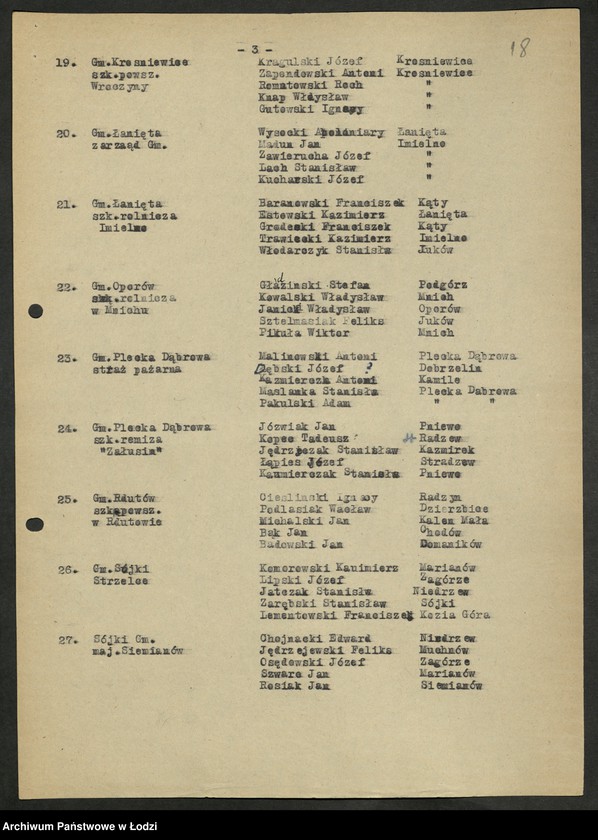 Obraz 19 z jednostki "Wybory do Sejmu okręg VIII Kutno - sprawozdania [z akcji wyborczej, wykazy uprawnionych do głosowania, składy Obwodowych Komisji Wyborczych]"