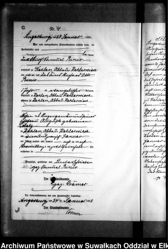 image.from.unit.number "Sterbe-Neben-Register des Preussischen Standes-Amtes Kehlen Kreis Angerburg"