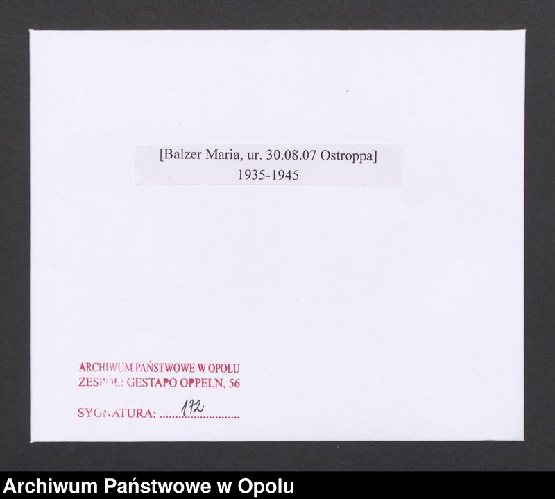 Obraz 2 z jednostki "[Balzer Maria, ur. 30.08.07 Ostroppa]"