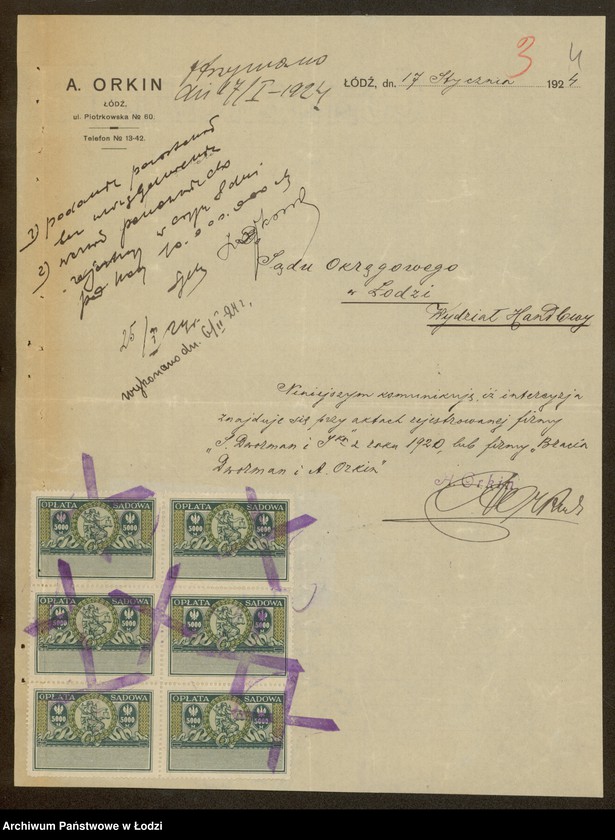 Obraz 6 z jednostki "Abram Orkin – sprzedaż towarów włókienniczych i frmowych"