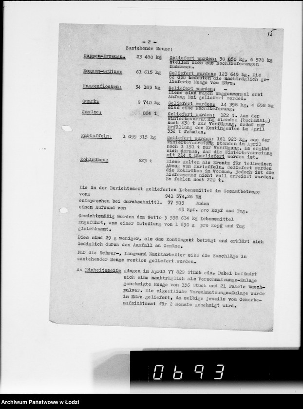 Obraz 19 z jednostki "Aktennotizen und Berichte [dotyczące spraw ogólnych Getta w Łodzi oraz jego utworzenia]"