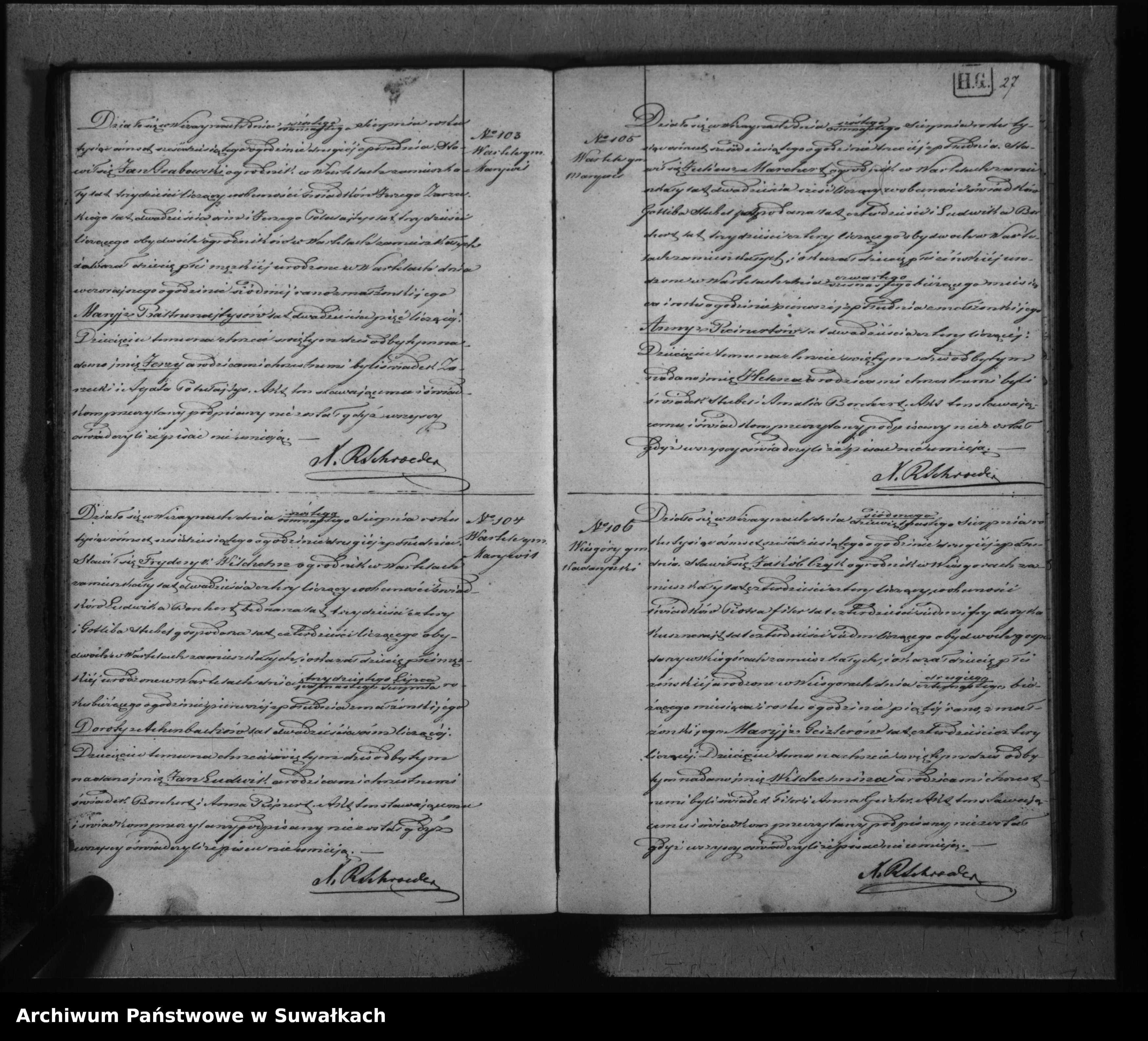 Skan z jednostki: Duplikat Aktów Urodzenia, Małżeństwa i Zejścia Parafii Ew. Augsburskiej Wiżajny na rok 1860