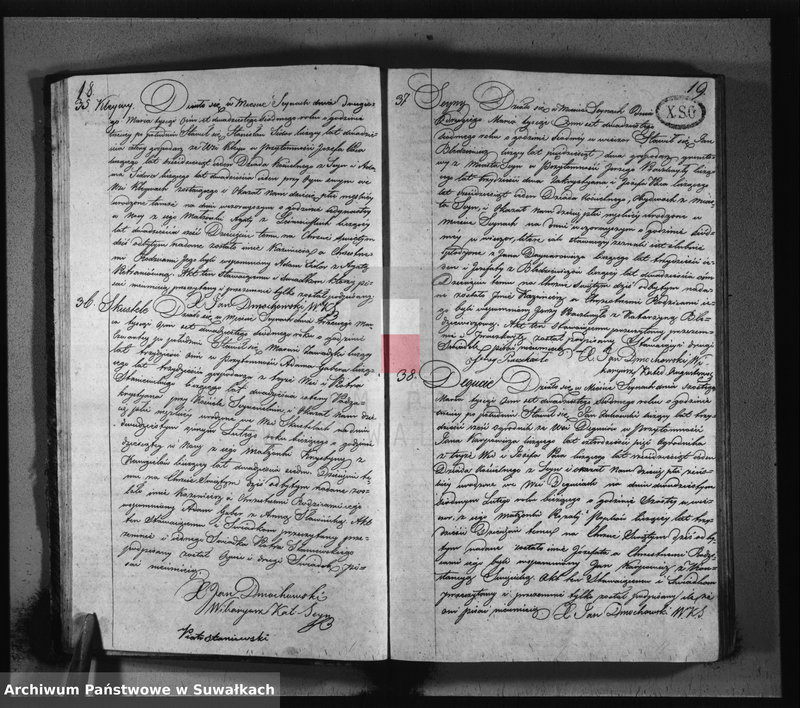 image.from.unit.number "Akta urodzonych, zaślubionych i umarłych parafij seyneńskiey z roku 1827."