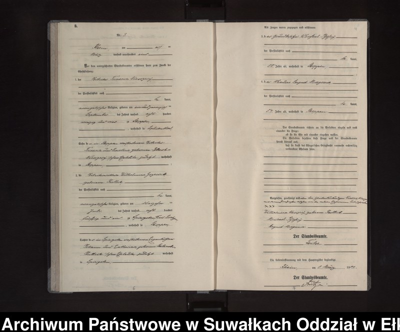 image.from.unit.number "Heiraths-Neben-Register des Königlichen Preussischen Standes-Amtes Orlen Kreis Loetzen"