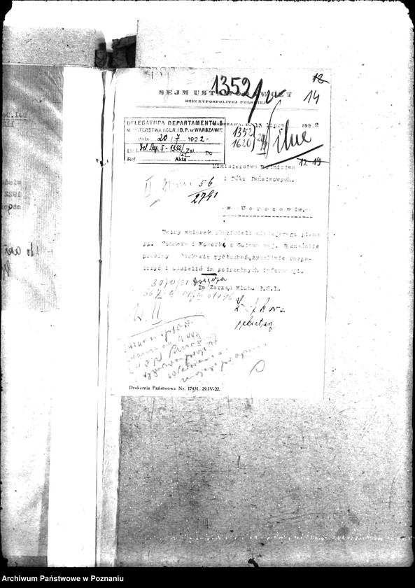 Obraz 19 z jednostki "Opcje, sprawy kolonizacyjne, przewłaszczenia, eksmisje kolonistów [organizacyjne i parcelacyjne]"