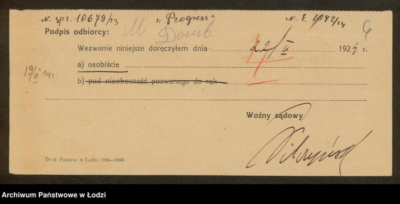 Obraz 8 z jednostki "Sz. I M. Bracia Domb- wyrób i sprzedaż gotowych ubrań"