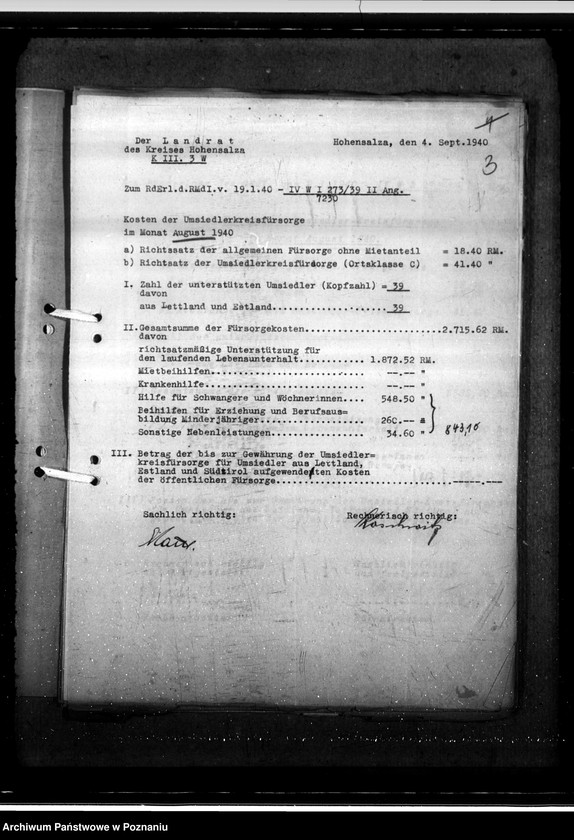 Obraz 8 z jednostki "Umsiedlerkreisfürsorge - Monat August"