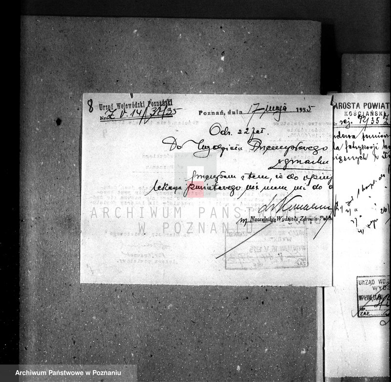 Obraz 12 z jednostki "Zatwierdzenie zakładu przemysłowego / Rozbudowa Rzeźni Miejskiej, - oddział konserw miejskich Zarząd Miejski w Kościanie"