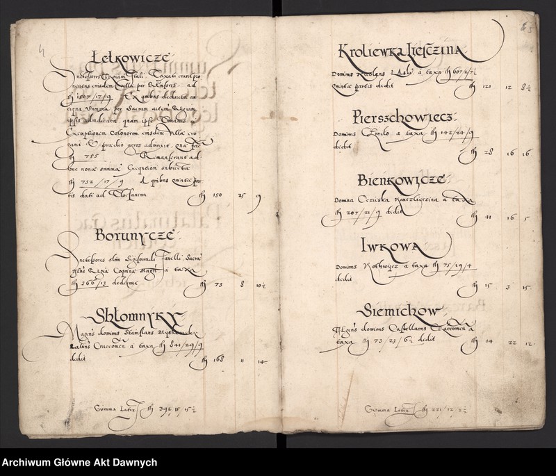 image.from.unit.number "Sumariusz pieniędzy i rejestr retenty piątej części z dochodów dóbr stołowych z terenów całej Rzeczpospolitej."