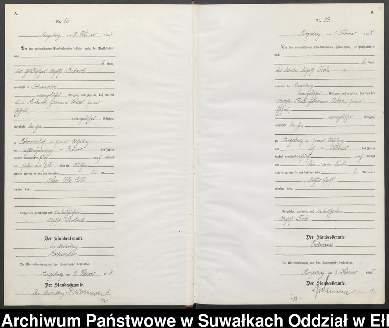 image.from.unit.number "Geburts-Neben-Register des Preussischen Standes-Amtes Angerburg Kreis Angerburg Band I"