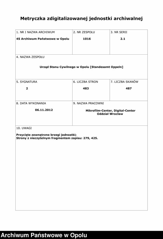 Obraz 2 z jednostki "[Księga urodzeń za rok 1875 Opole nr 1-480]"