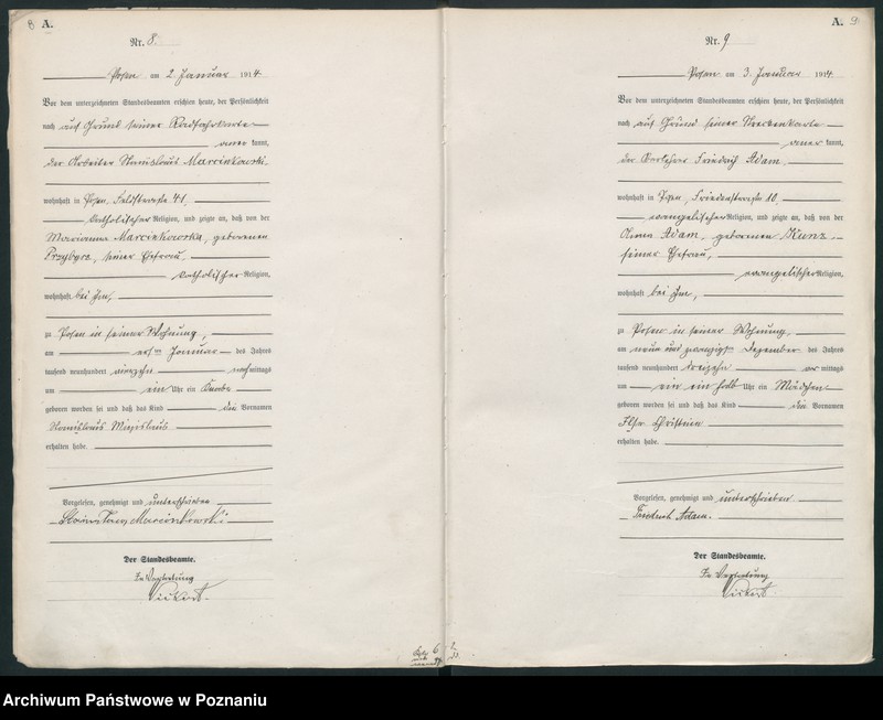 Obraz 7 z jednostki "Księga miejscowa urodzeń tom I [Rejestr główny urodzeń]"