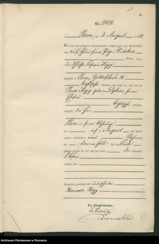 Obraz 14 z jednostki "Księga miejscowa urodzeń t. V"