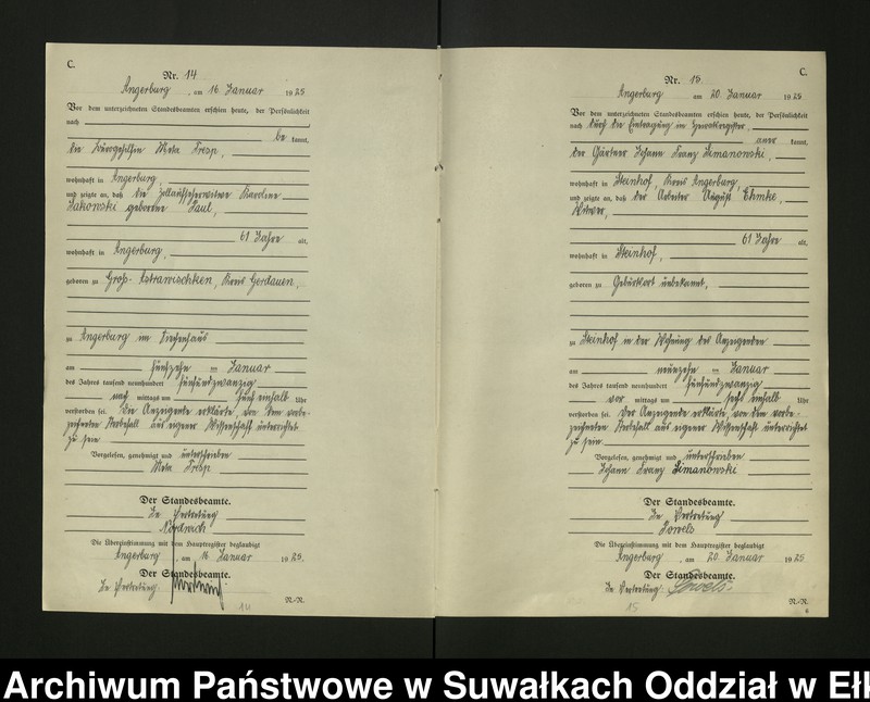 image.from.unit.number "[Sterbe - Register (Neben - Register) Standesamt Angerburg einschl. der Bezirke Gross Strengeln, Kehlen und Prinowen]"