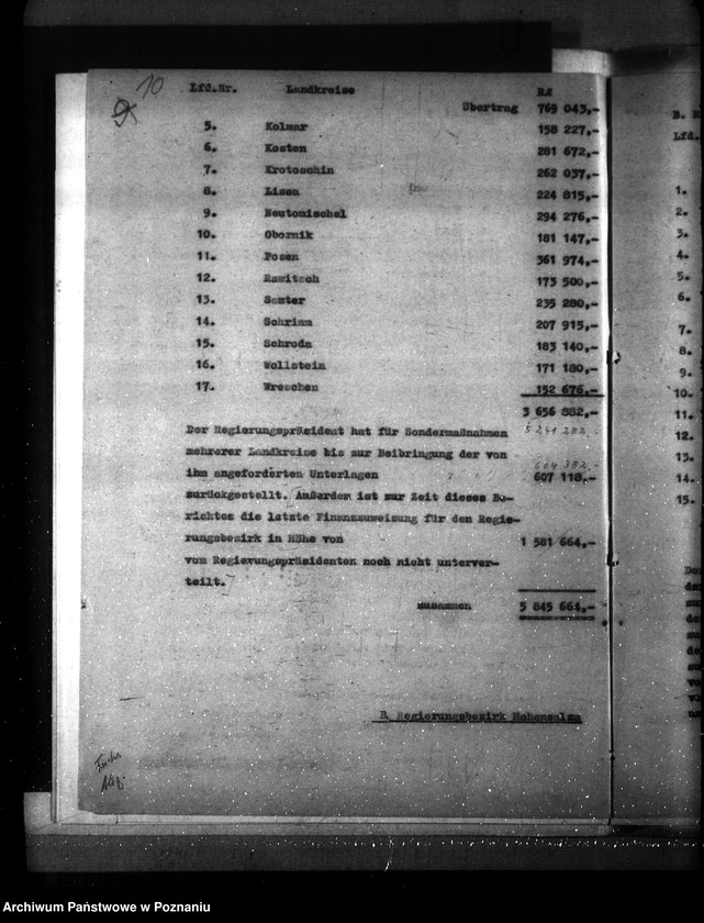 Obraz 14 z jednostki "Übersicht über Verwendung der Reichszuschüsse für gemeindliche Zwecke"