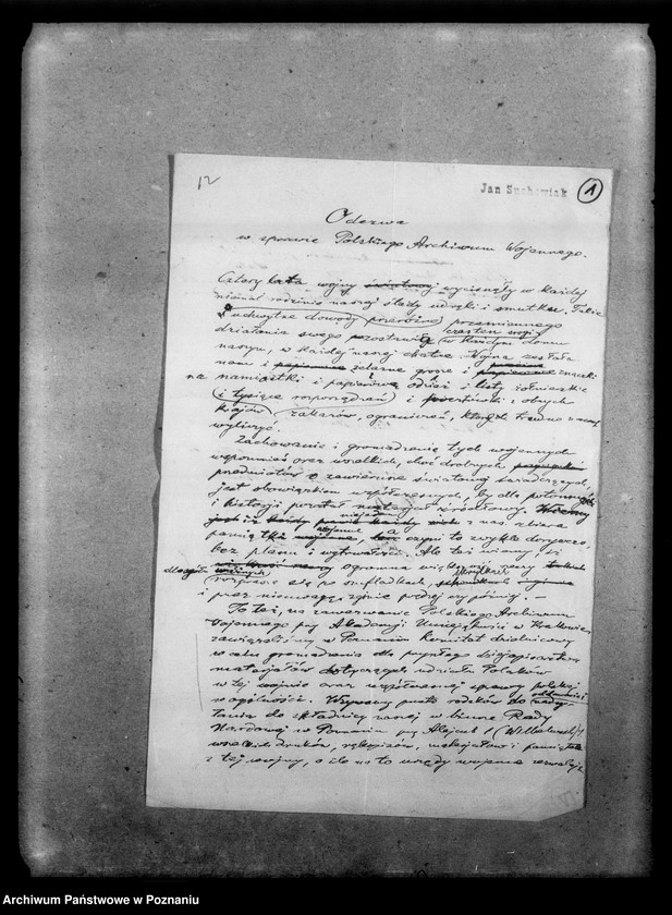 image.from.unit.number "Odezwa Komitetu Poznańskiego Polskiego Archiwum Wojennego do rodaków o nadsyłanie materiałów archiwalnych związanych z wojną."