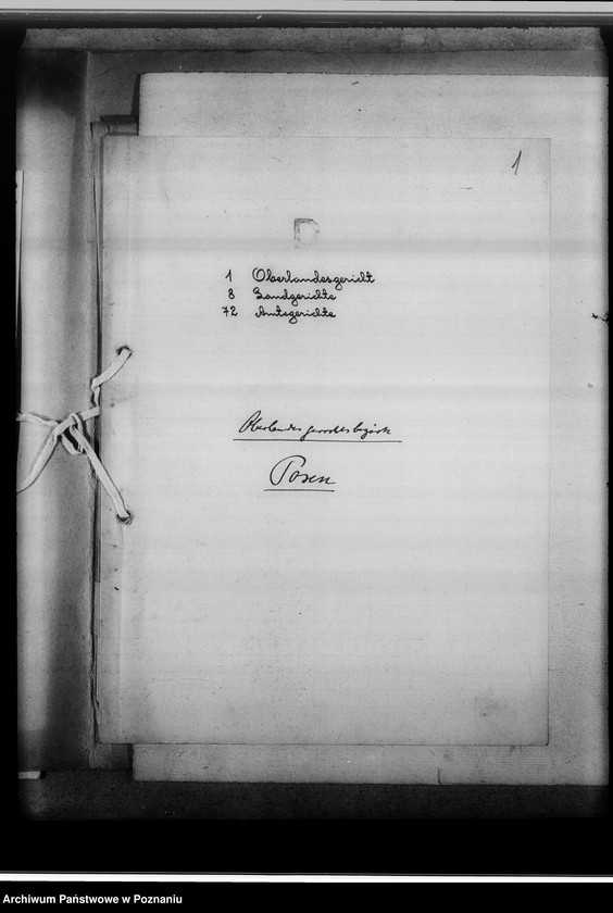 Obraz 5 z jednostki "Einziehung von Zweitbüchern. Schriftwechsel mit dem O.L.G und andere [korespondencja z władzami sądowymi w Poznaniu, spis sądów w okręgu poznańskim od 1941 roku]"