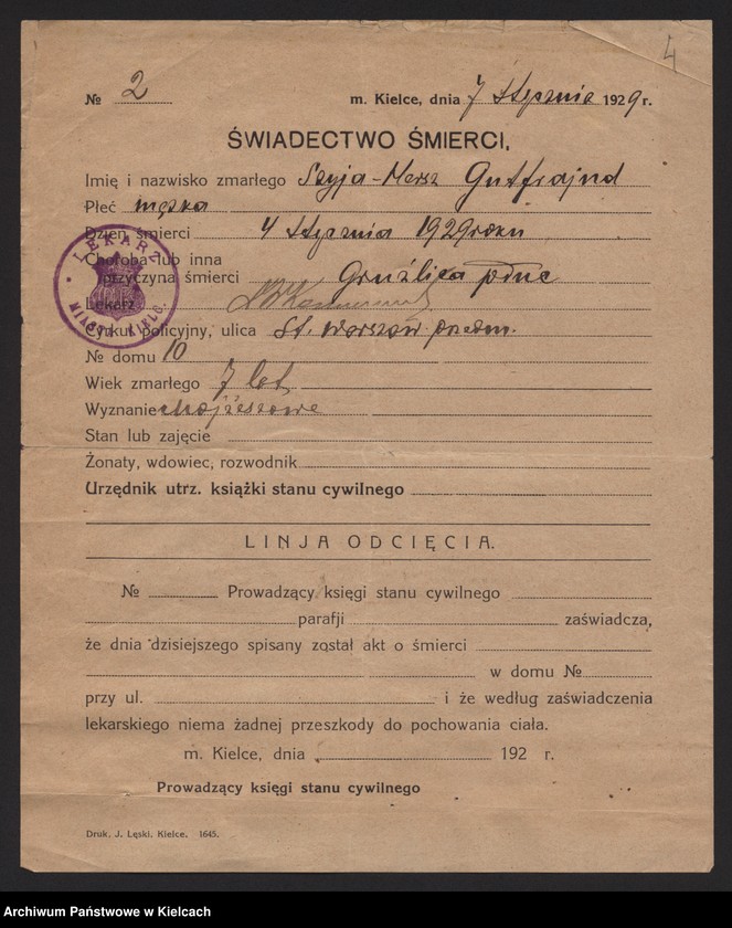 image.from.unit.number "Załączniki do akt zgonu Okręgu Bożniczego Kielce za rok 1929"