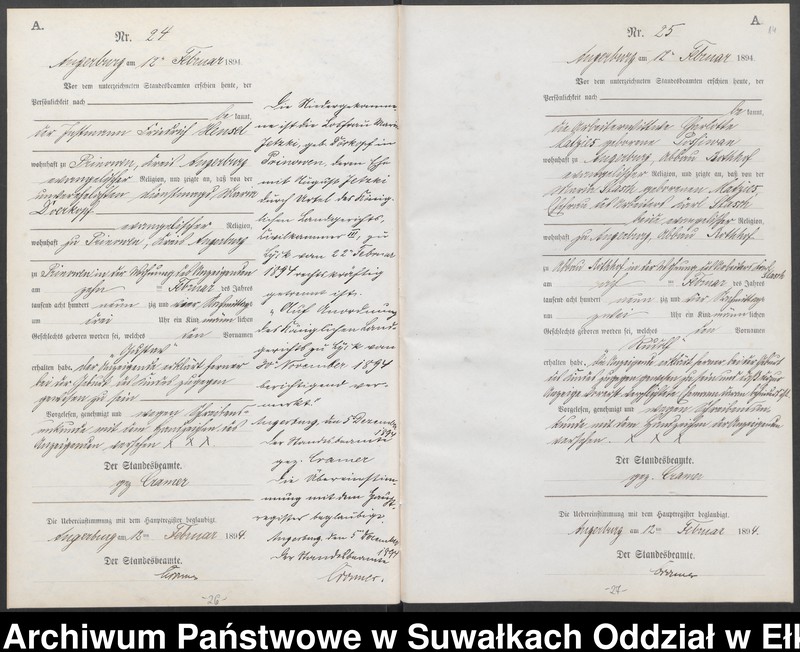 image.from.unit.number "Geburts-Neben-Register des Preussischen Standes-Amtes Angerburg Kreis Angerburg"