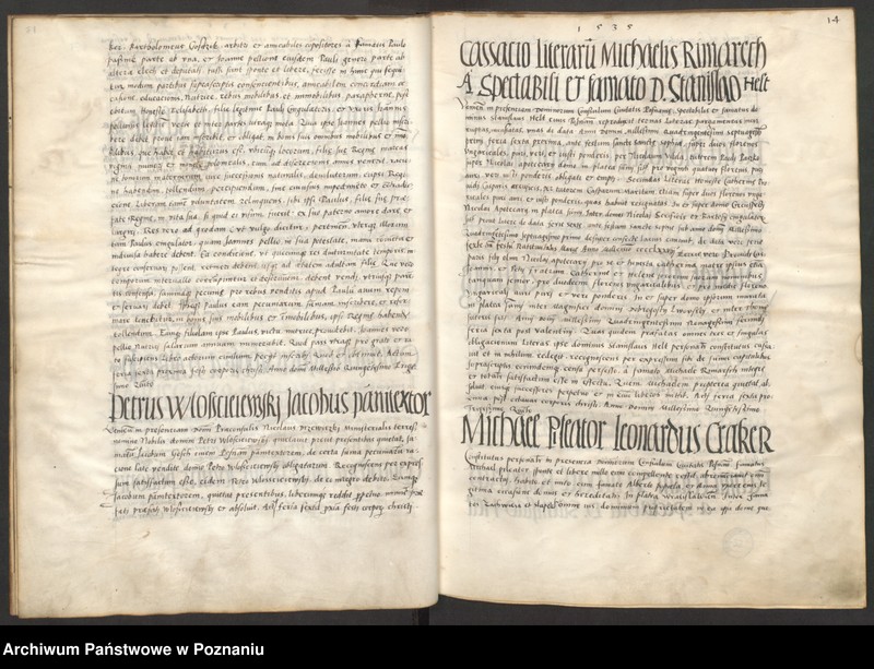 Obraz 19 z jednostki "Liber obligacionum decretorum, quietationum contractuum bona immobilia, summas pecuniaris ac res ad diuturnitatem pertinentes continens coram spectabili consulatu Posnaniensi ...signo A."