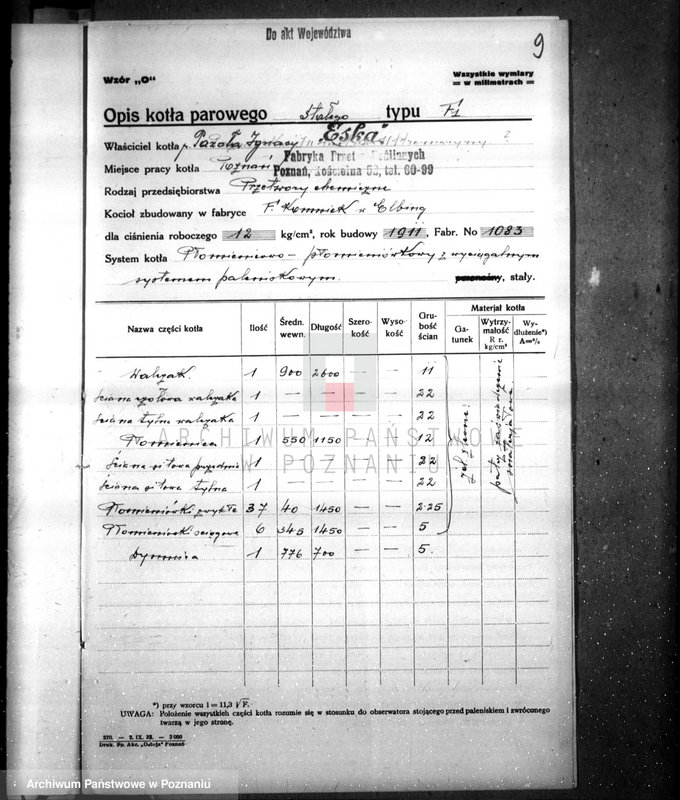 Obraz 13 z jednostki "Przetwory roślninne "Eska" I. Pazoła w Poznaniu nr woj. kotła 2565"