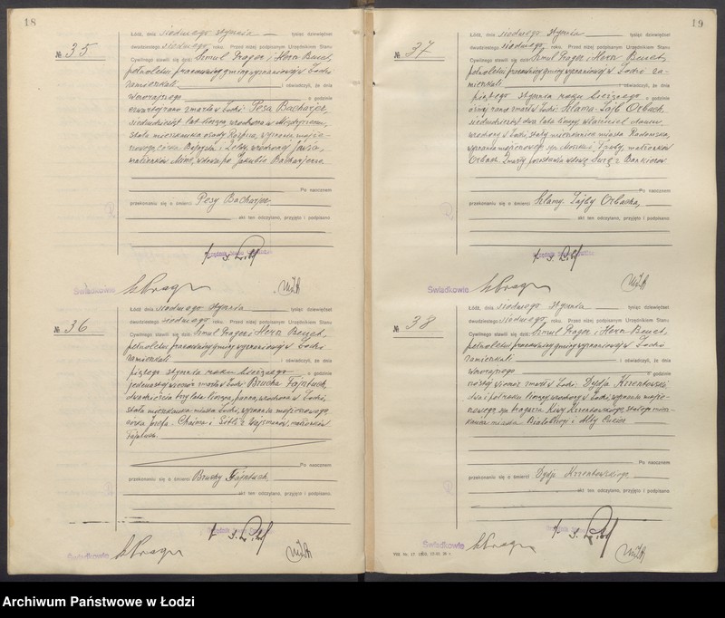 Obraz 12 z jednostki "Akta zgonów od numeru 1 do numeru 999"