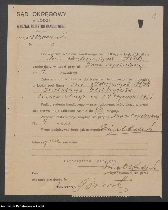 Obraz 3 z jednostki "Inż. Maksymiljan Hak- instalacje elektryczne"