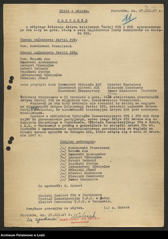 Obraz 4 z jednostki "Korespondencja [z Wydziałem Kolejowym KC]"