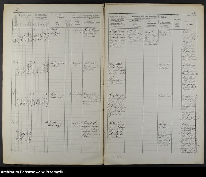 image.from.unit.number "Dupplicat vom Geburts-Matrikel Buche des Jaroslauer Matrikel-Bezirkes pro 1877"