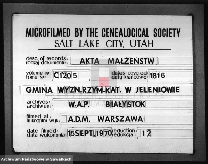 image.from.unit.number "Akta Urzędnika Stanu Cywilnego Zaślubionych w Gminie Jeleniewskiey od dnia 1 Stycznia 1816. do ostatniego Grudnia tegoż Roku."