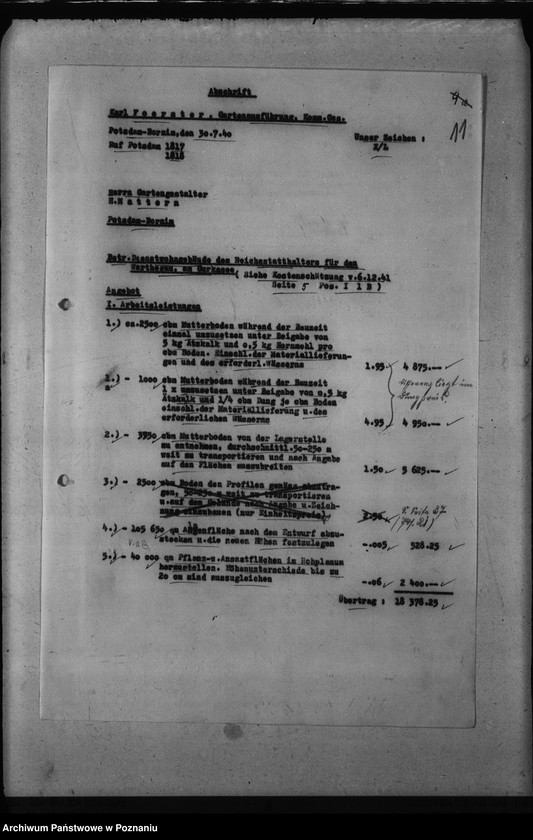 Obraz 15 z jednostki "Kostenanschlag zum Dienstwohngebäude des Reichsstatthalters des Warthegaues - nad jeziorem Góreckim"