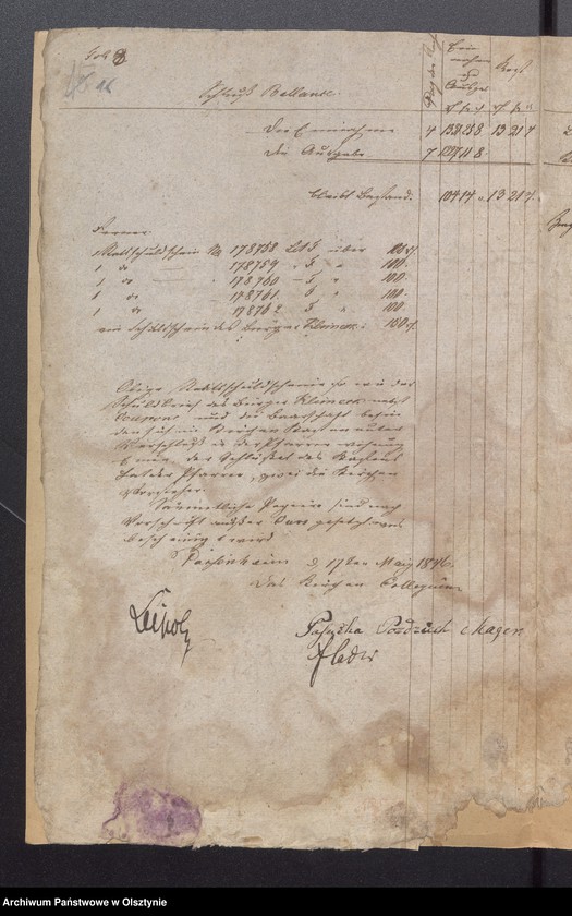 image.from.unit.number "Passenheimsche Stadt Kirchen Rechnung über Einnahme und Ausgabe"