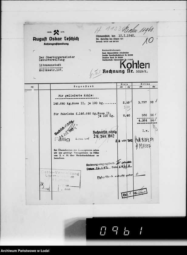 Obraz 15 z jednostki "T. [rachunki za dostawy towarów dla Getta]"