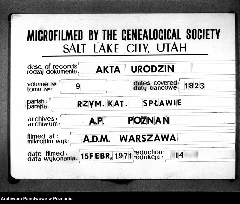 image.from.team "Akta stanu cywilnego Parafii Rzymskokatolickiej Spławie (pow. poznański)"