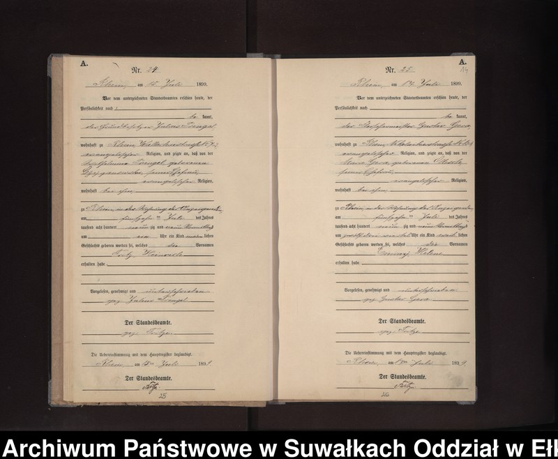 image.from.unit.number "Geburts-Neben-Register des Preussischen Standes-Amtes Rhein Kreis Loetzen"