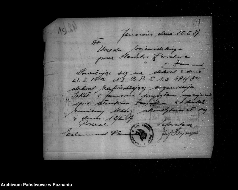 Obraz 19 z jednostki "/Towarzystwo Gimnastyczne „Sokół" w Janowcu powiat Żnin - rejestracja/"