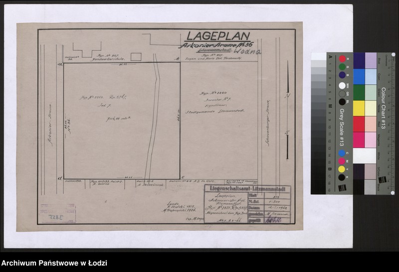 Obraz 1 z jednostki "Lageplan Askanier-Strasse Nr 36 Litzmannstadt"