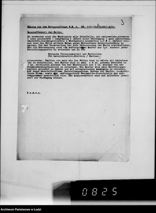 Obraz 7 z jednostki "5005 Kriegsauftrag 5121-304.843 1000 Stück Wachtpost Pelze HBA- Berlin"