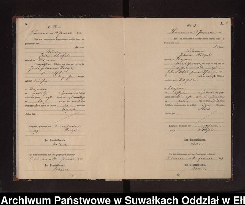 image.from.unit.number "Geburts-Neben-Register des Preussischen Standes-Amtes Rydzewen Kreis Loetzen"