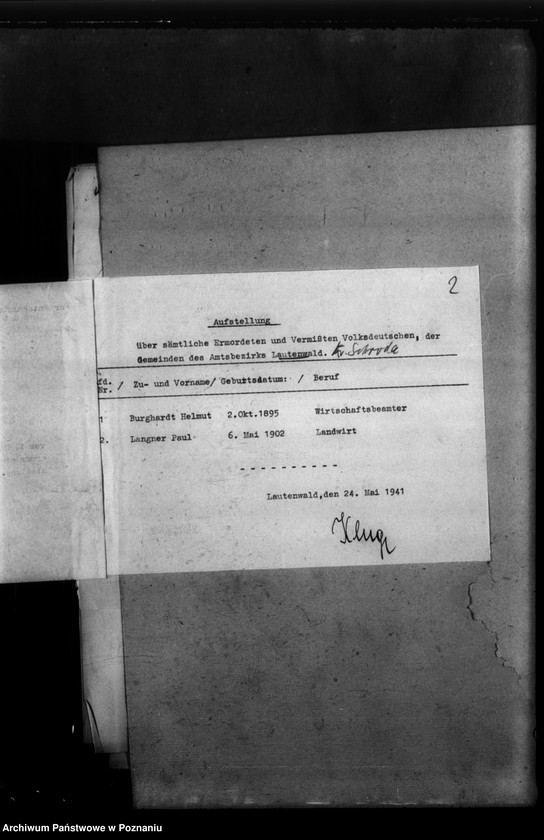 Obraz 6 z jednostki "Kreis Schroda (Środa).Korespondencja i wykazy Niemców, którzy zginęli w 1939 roku"