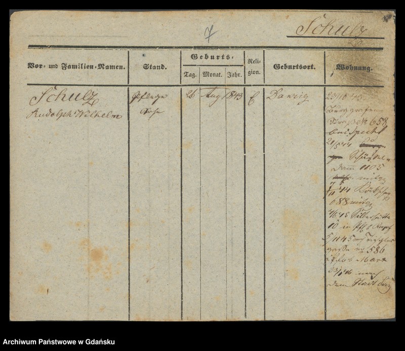 image.from.unit.number "Karty meldunkowe: Schulz Rudolf -Schuntermann"