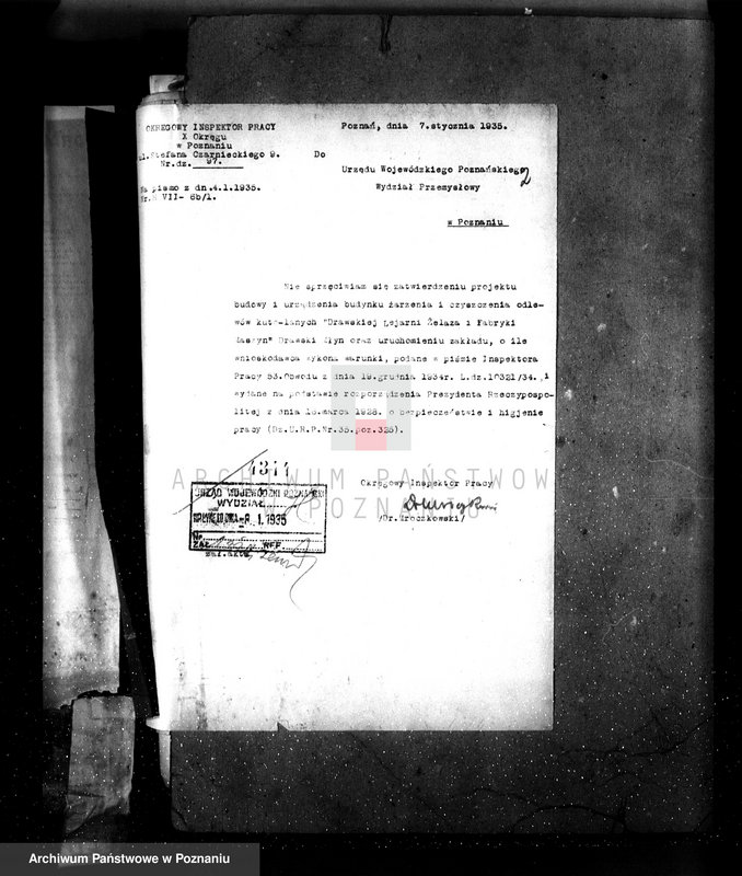 Obraz 6 z jednostki "Zatwierdzenie zakładu przemysłowego Odlewni żelaza i Fabryki Maszyn w Drawskim Młynie"