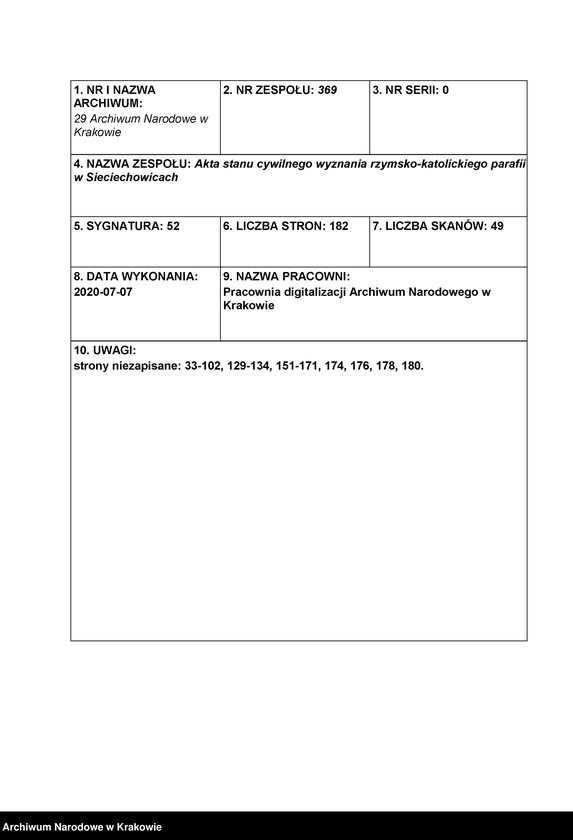 image.from.unit.number "Księga urodzeń, małżeństw i zgonów parafii Sieciechowice"