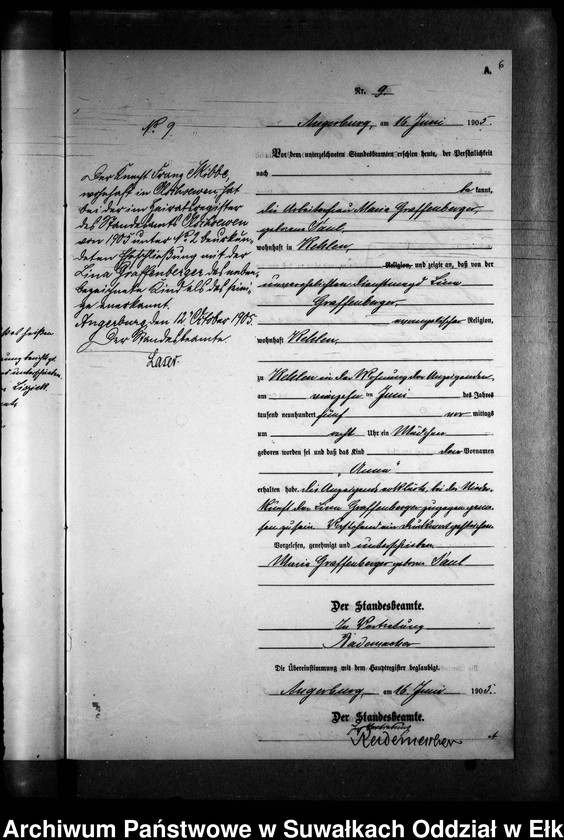 image.from.unit.number "Geburts-Neben-Register des Preussischen Standes-Amtes Kehlen Kreis Angerburg"