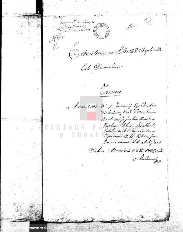 image.from.unit.number "Dowody służące do Akt Ślubnych Urzędnika Stanu Cywilnego Gminy Wigierskiey Od dnia 1 Stycznia 1822 r."