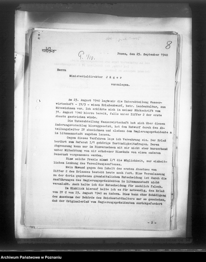 Obraz 12 z jednostki "Korespondencja w sprawie stanowiska urzędów budowlanych, rolnych, wodnych itp."